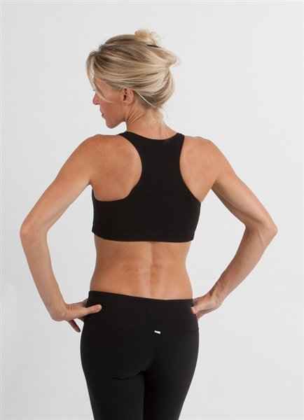 New Women's Bamboo Padded Sports Bra in Black