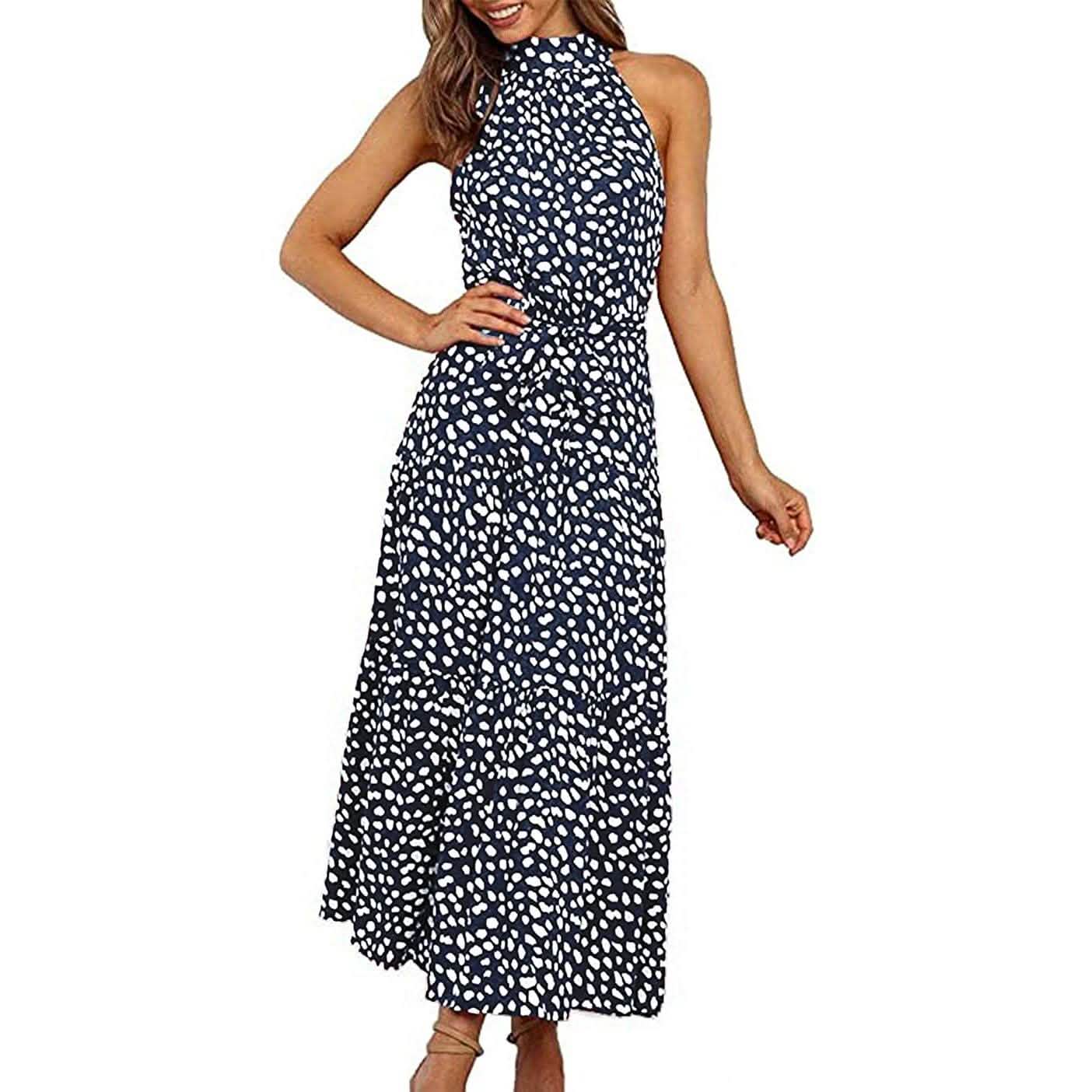 Women’s Casual Halter Neck Sleeveless Long Maxi Dress  - Assorted Styles