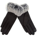 Women's Faux-Fur Cuff Touch-Screen Gloves with Non-Slip Grip