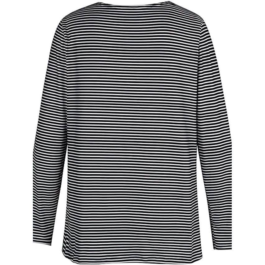 Women's Halloween Tunic T shirt Striped Cat 3D Cartoon Long Sleeve Print Round Neck