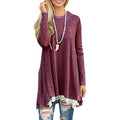 Women's Long Sleeve Lace Panel Top
