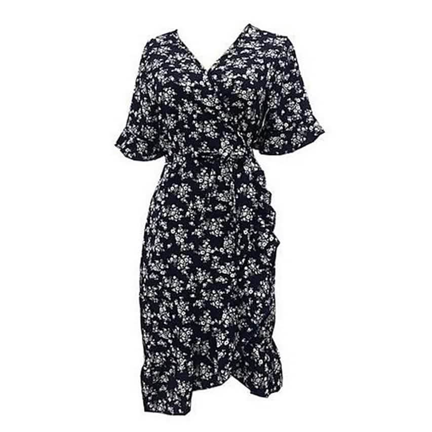 Women's Summer V-Neck Short Wrap Dress