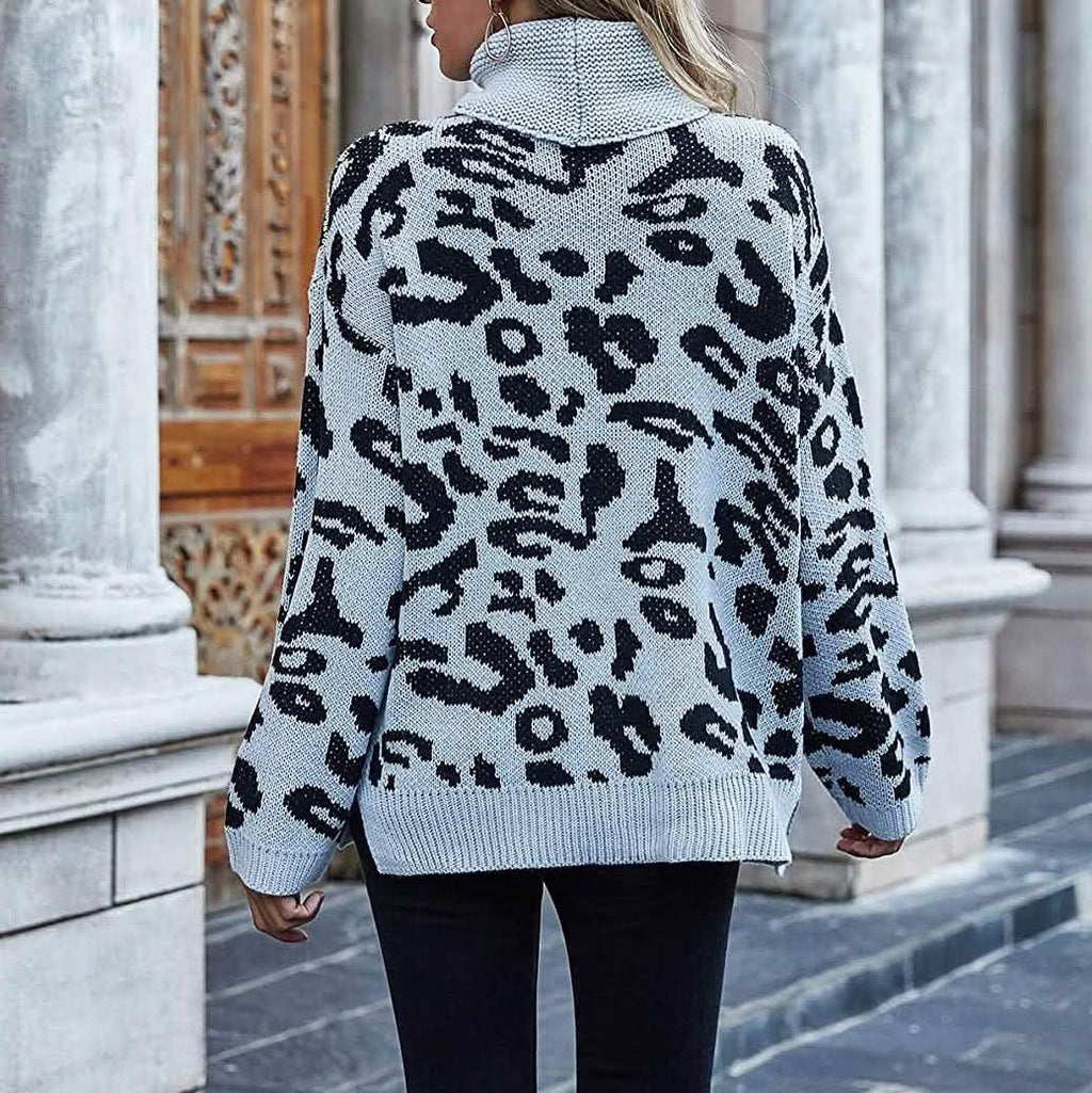 Women's Turtleneck Knitted Sweater Long Sleeves
