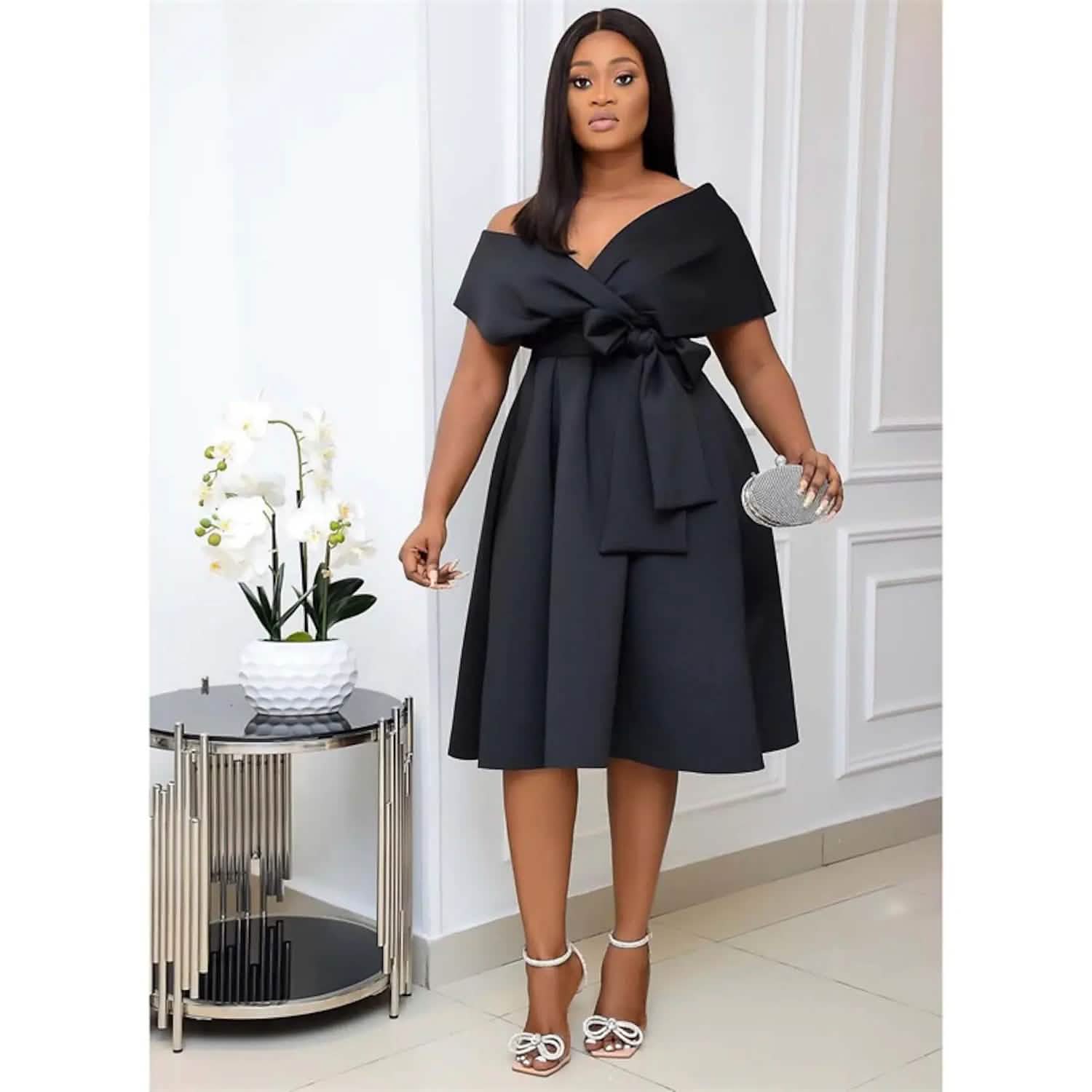 Women's V-Neck Elegant A-Line Dress
