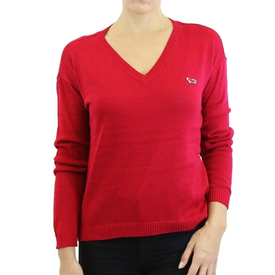 Womens V Neck Long Sleeve Sweater - Assorted Sizes