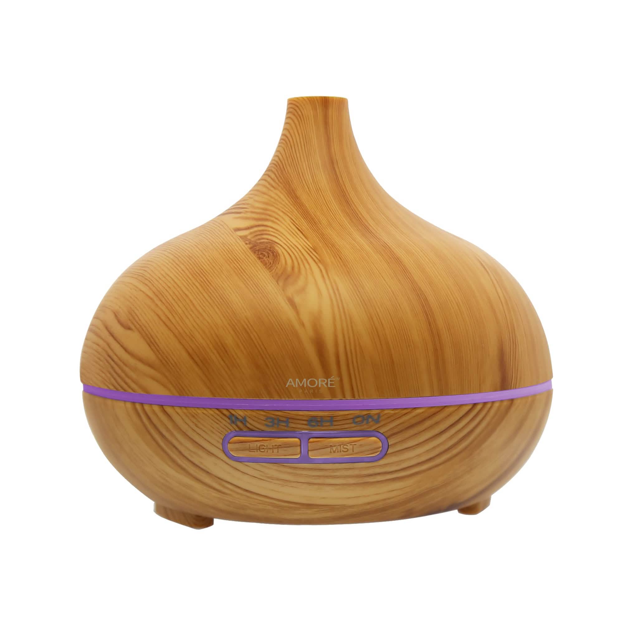 Wood Grain Ultrasonic Cool Mist Diffuser With 7 Color LED Lights