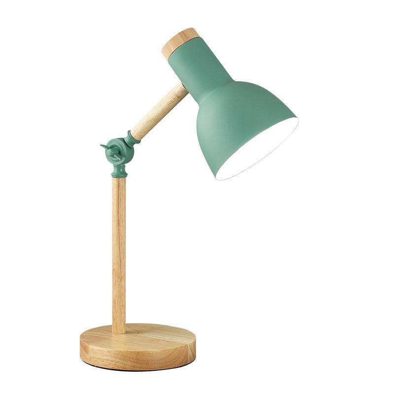 Wooden Desk Lamp for Study With Flexo Light Creative Nordic Iron LED Folding Simple Table Lamp for Bedroom Home Decor Decorative Table Lamp Cute Study Lamps for Bedroom Décor