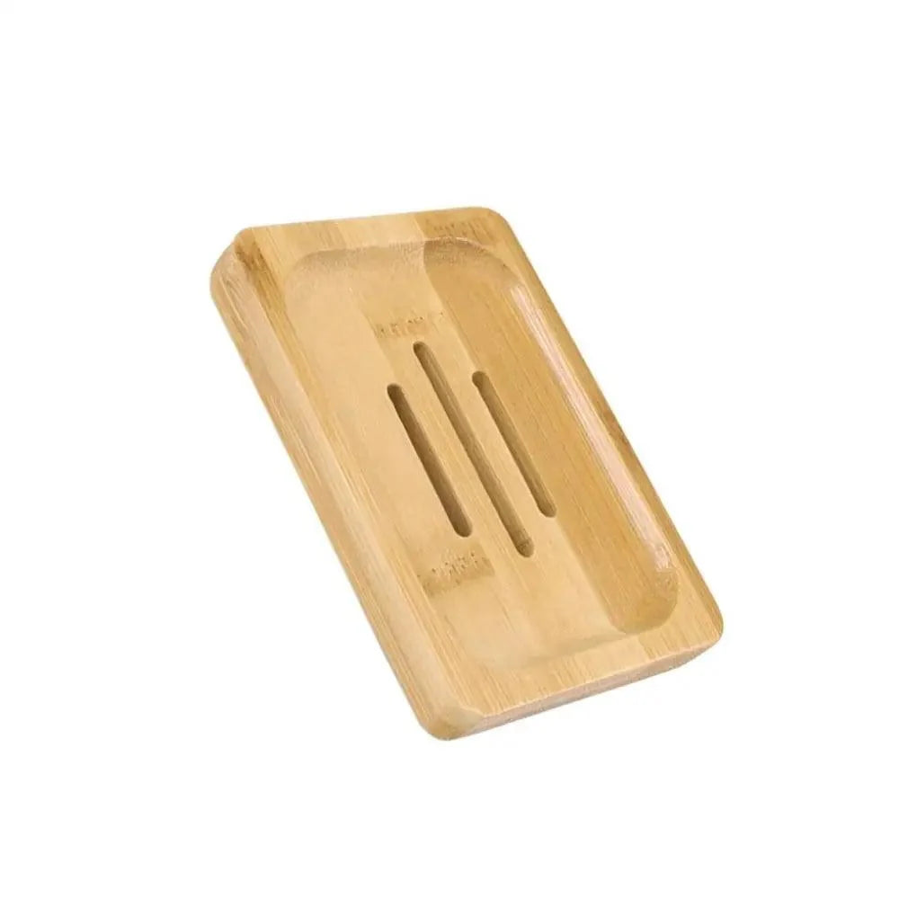 Wooden Natural Bamboo Soap Dishes Tray Holder Storage Soap Rack Plate Box Container Portable Bathroom Soap Dish Storage Box Bathroom Wooden Soap Case Holder Home Hand Craft Natural Wood Dish Holder for Soap Sponge