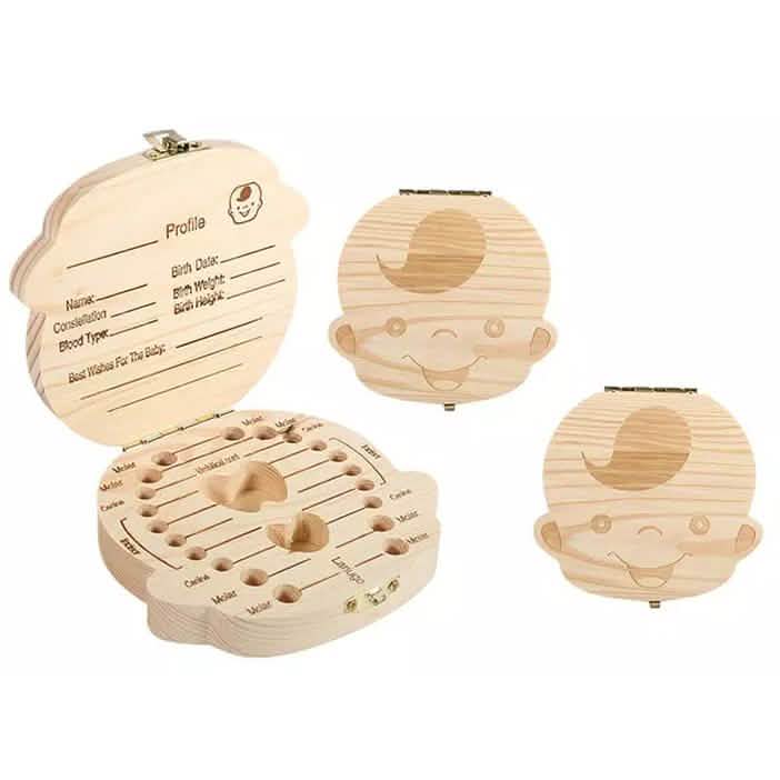 Wooden Storage Keepsake Box For Baby Teeth