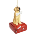 Golden Retriever with Bone Ornament