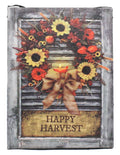 Lighted Canvas Print - Fall Wreath With Happy Harvest Sign