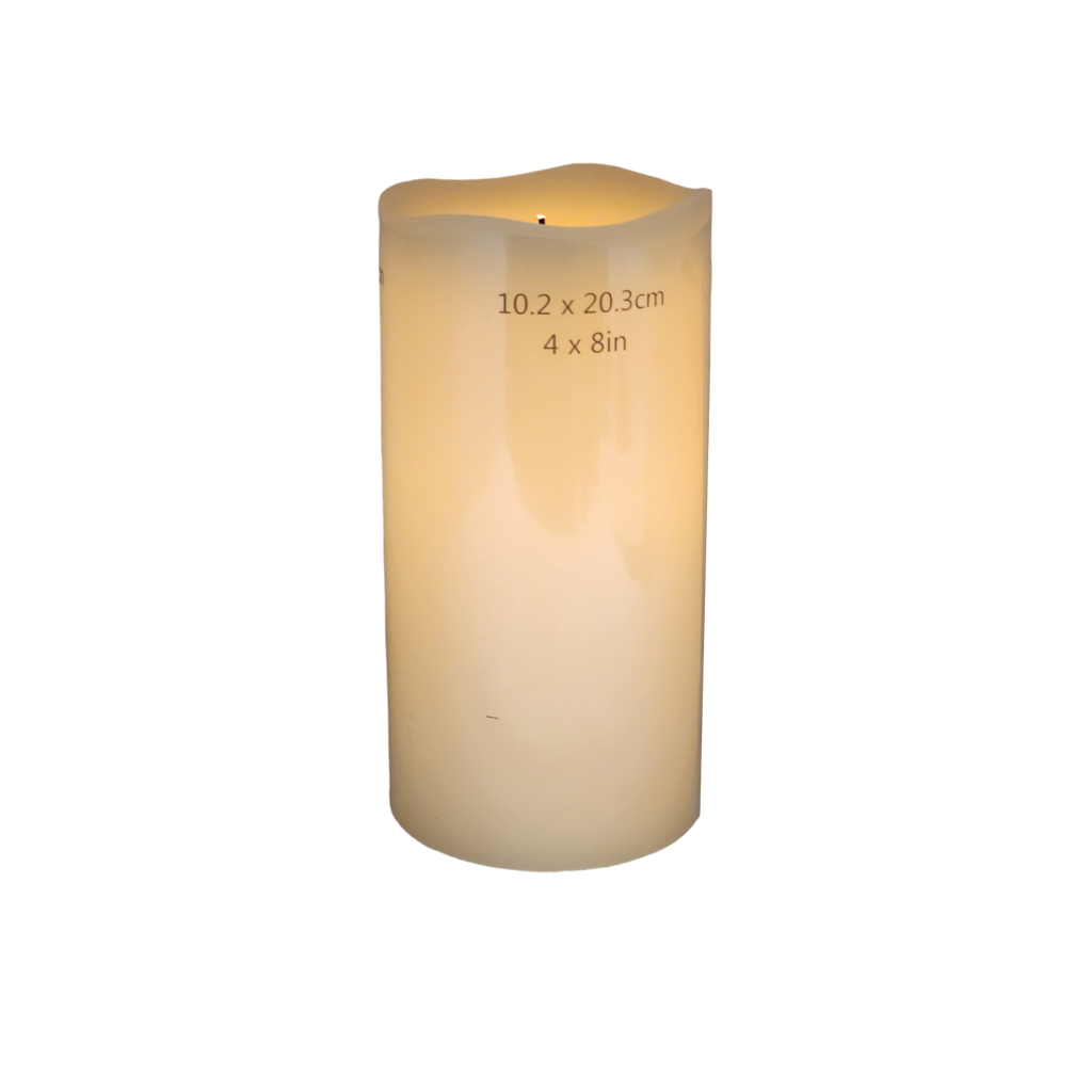 Wavy Edge Glow Wick Pillar Candle -