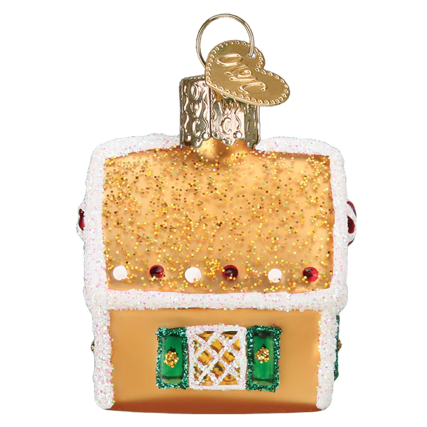 Gumdrop Mini Gingerbread House Glass Ornament