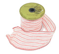 Red & White Wire Ribbon - per yard