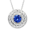 Round Sapphire Celtic Pendant