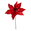 Red Velvet Glittered Poinsettia - 14 Inch