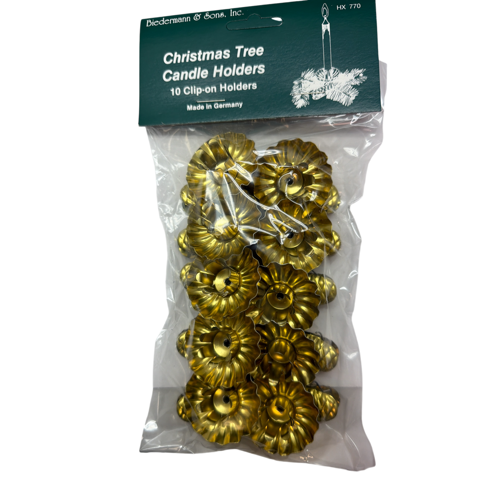 Gold Clip-on Candle Holders - Set of 10