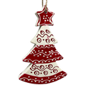 Scandi Holiday Red And White Tree Ornament