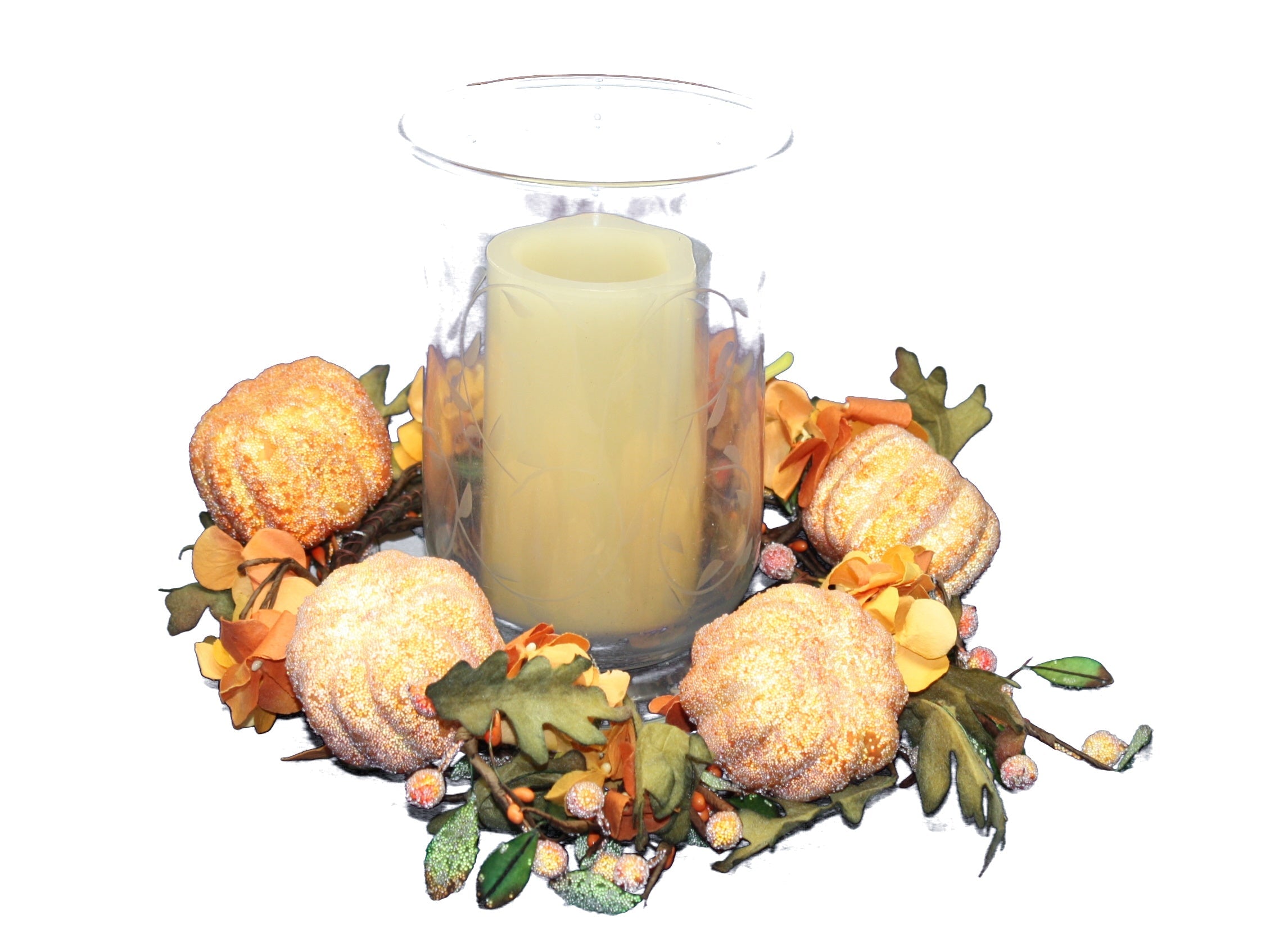Multi Season LED Pillar Candle Changeable Candle Ring (Pine Candle Ring / Autumn Candle Ring)