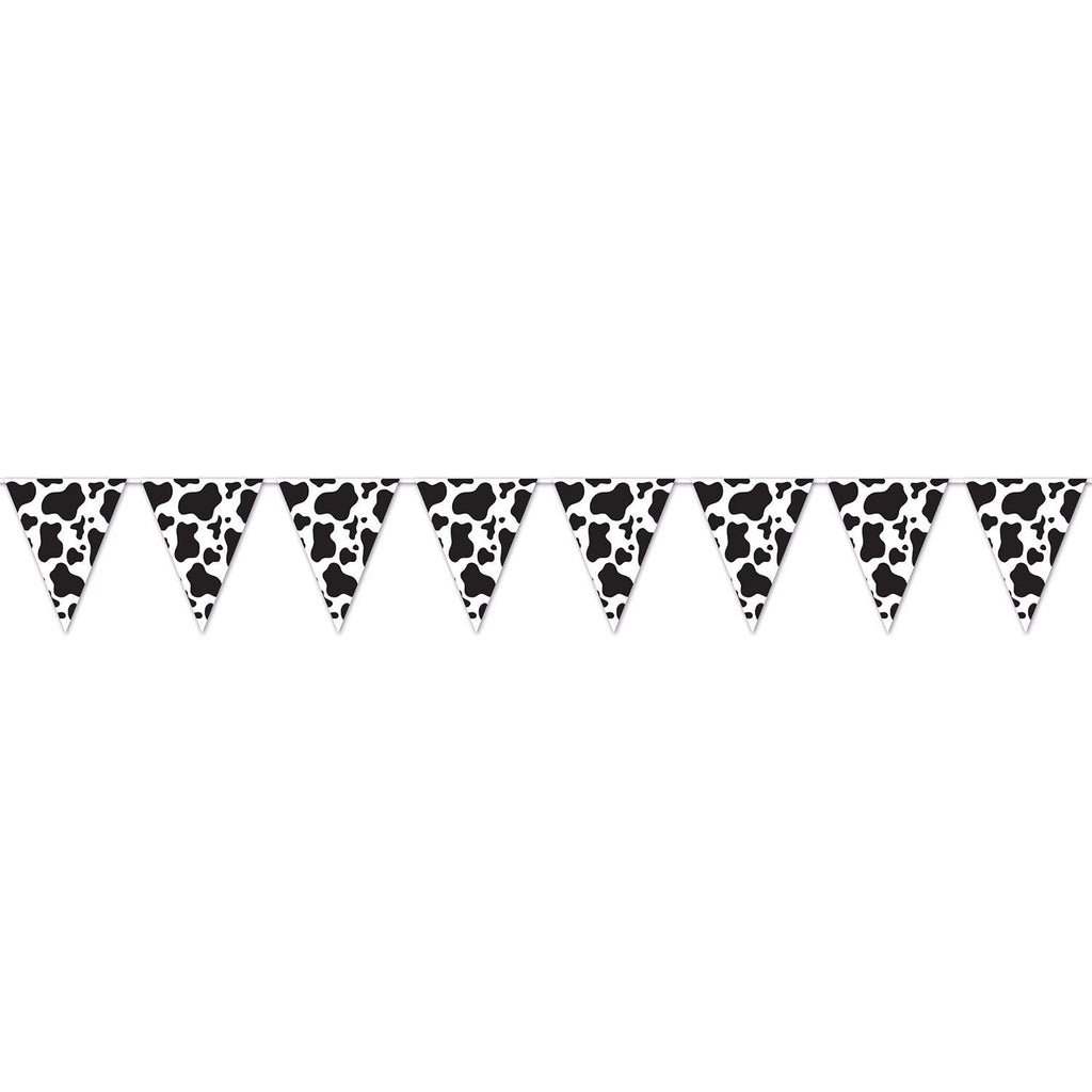 Cow Print Pennant Banner