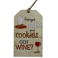 Wooden Plaid Gift Tag Ornament - Got Wine?