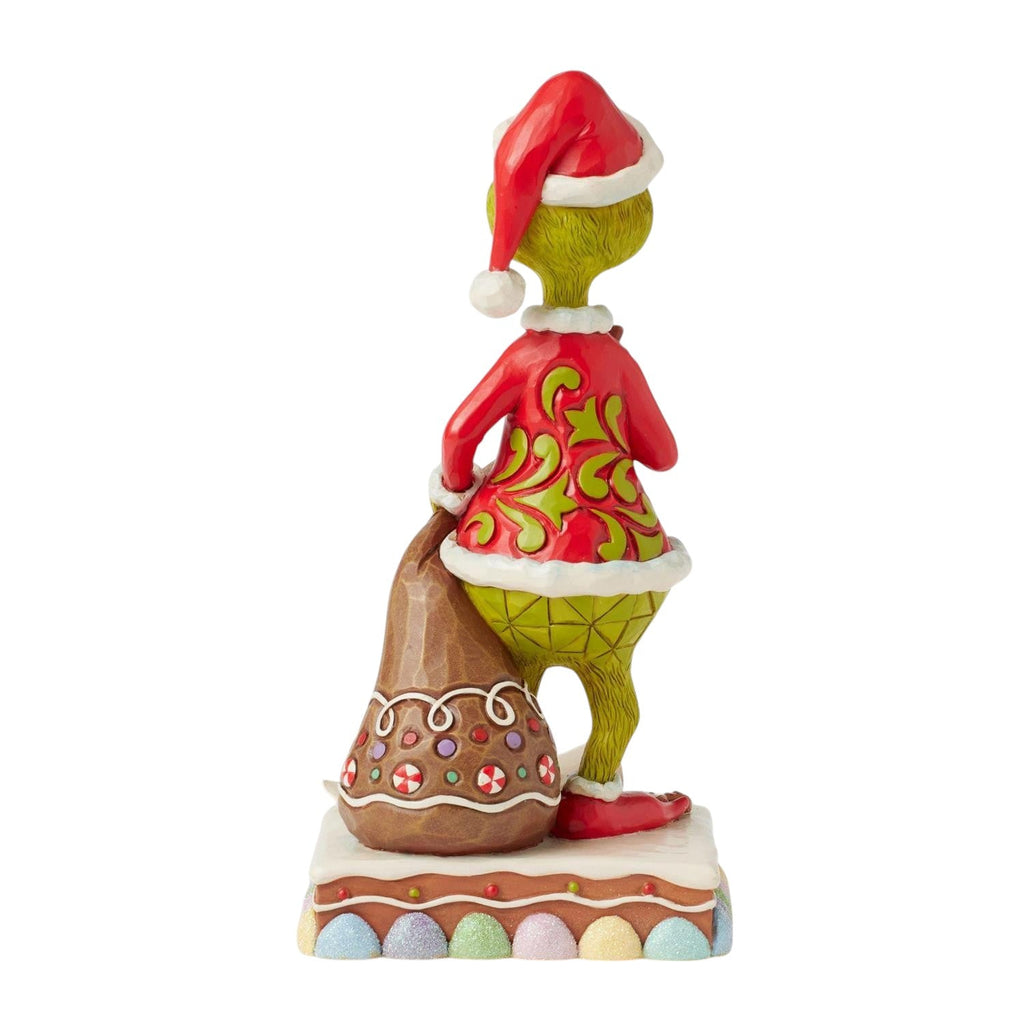 Grinch Eating Gingerbread Cookie and Milk