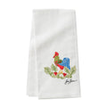 Embroidered Tea Towel - Christmas Rooster