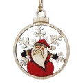 Wooden Ornament - Snowy Greetings Santa