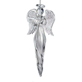 Angel Finial Glass Ornament - Holding a Heart