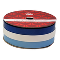 3/8 Inch Curling Ribbon - 3 Colors - 24 Feet Each - Blue/White