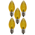 C7 Faceted Led Bulb - 5 Piece - Yellow