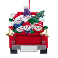 Snowman on Truck Ornament - Family of 5