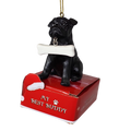 Pug - Black with Bone Ornament