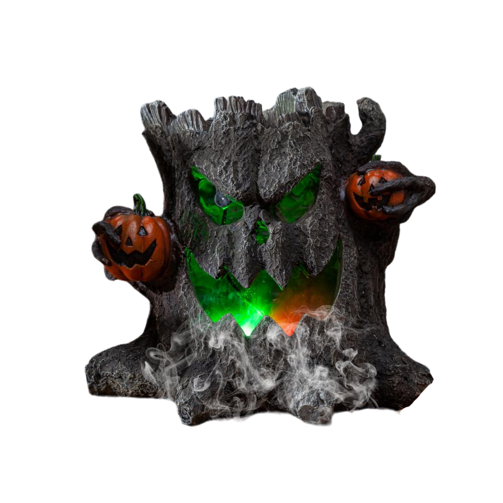 Lighted Smoking Haunted Stump - 12.5 Inch