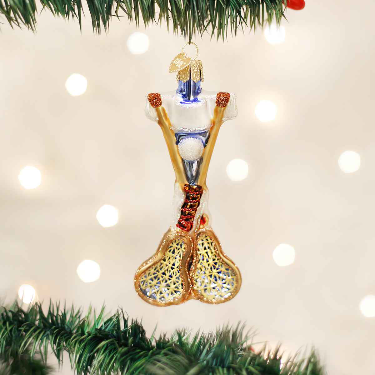 Lacrosse Set Glass Ornament