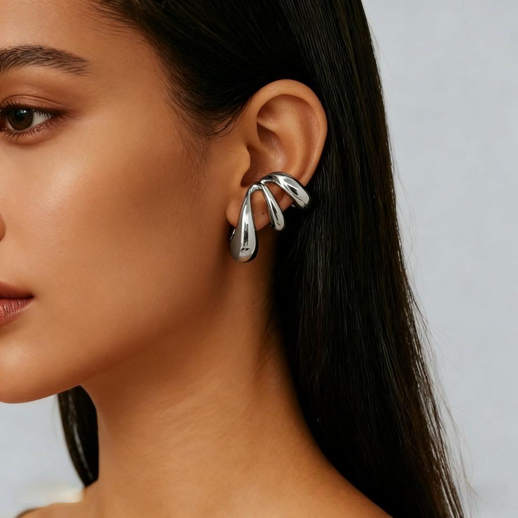 Vintage Textured Wrinkle Geometric Earrings
