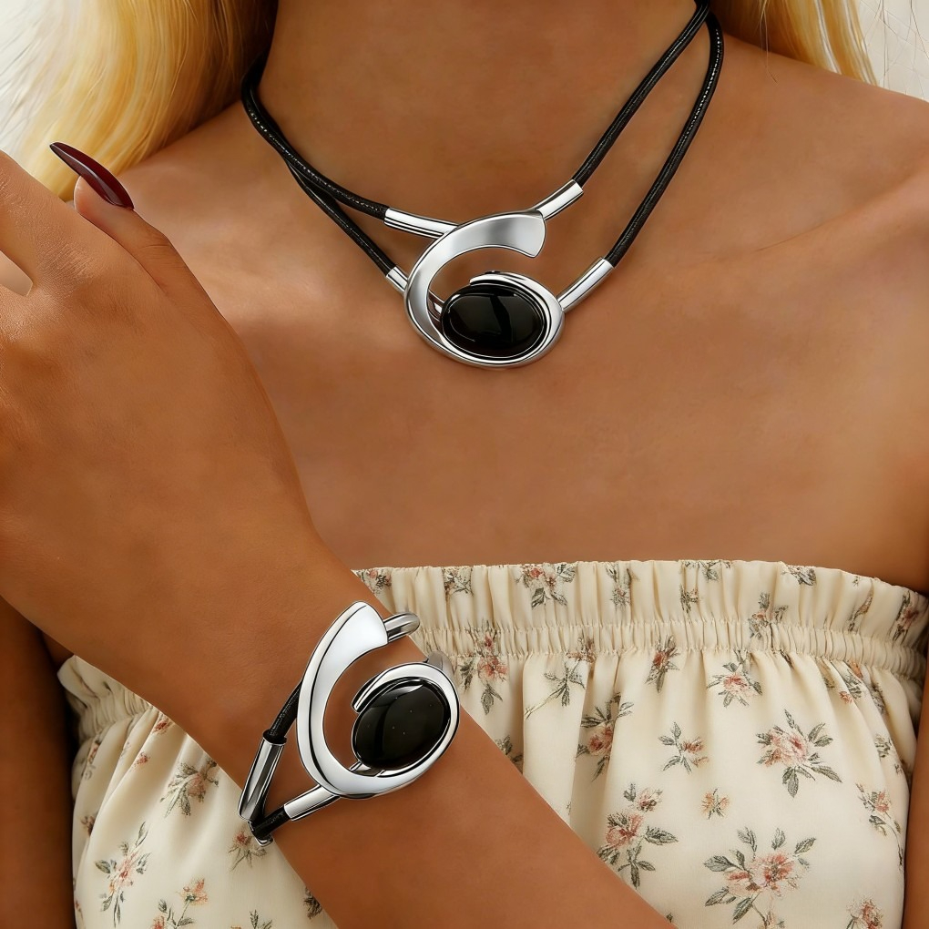 Unique Snail Connected Bracelet & Ring