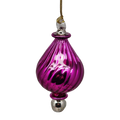 Shiny and Cute Egyptian Glass - Swirled Teardrop - Pink