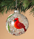 Round Glass Ball Ornament With Cardinal Scene