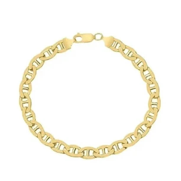 Yellow Gold Cuban, Mariner, Figaro, or Rope Bracelet Gold Filled High Polish Finish