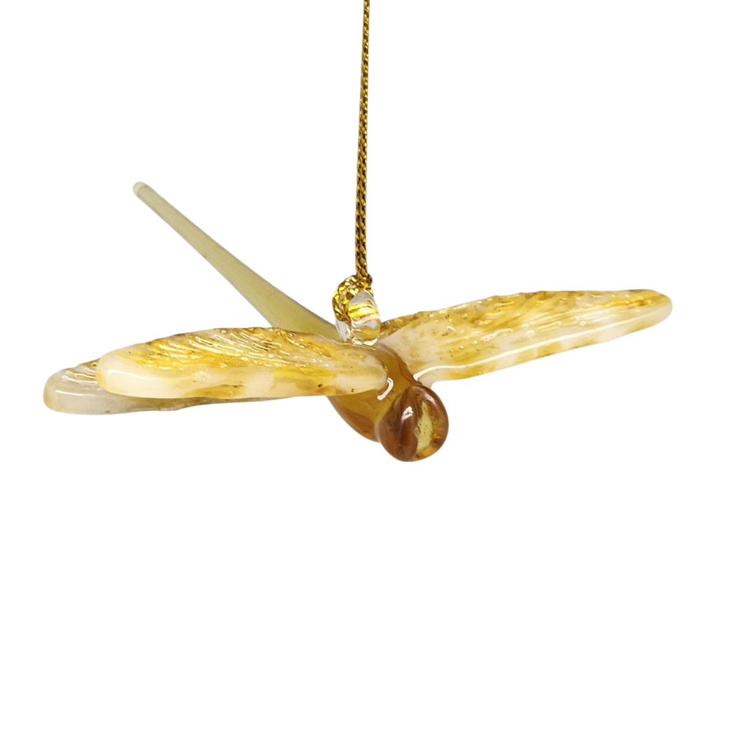 Egyptian Glass Dragonfly Ornament - Yellow