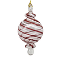 Candy Cane Stripe Blown Glass Ornament - Ball