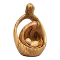 Nesting Style Holy Family Nesting Carved Nativity - Olive Wood - 4.5 Inch