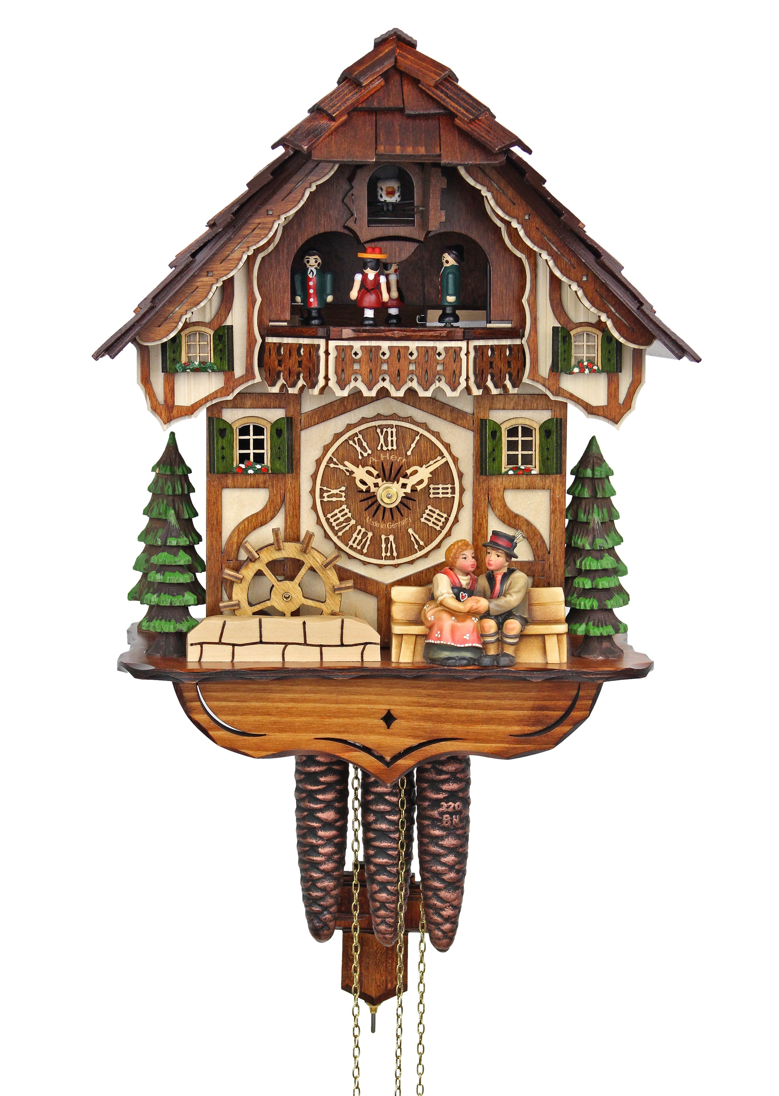 First Kiss - HerrZeit by Adolf Herr Cuckoo Clock - Dark Walnut