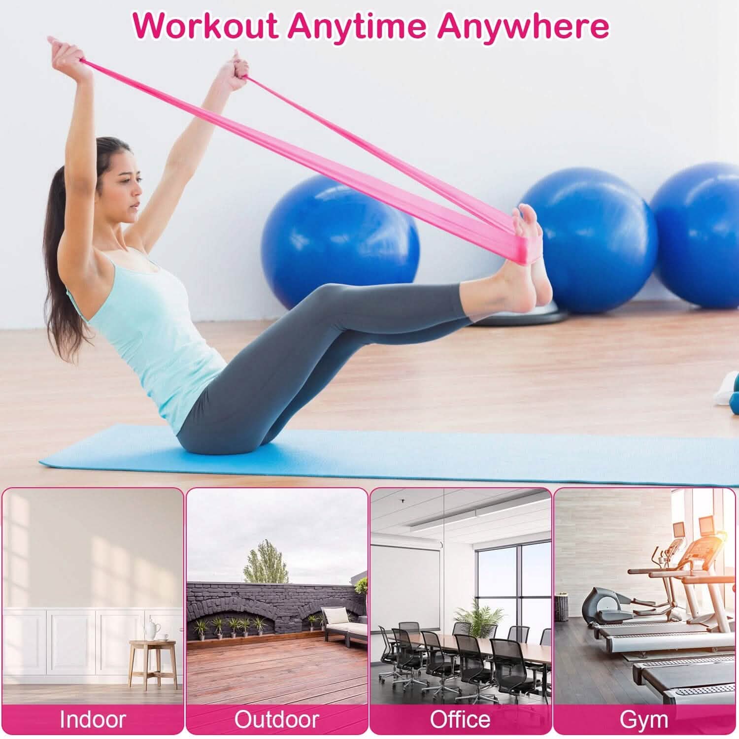Yoga Resistance Band 3 Sets Non-Toxic Skin-Friendly