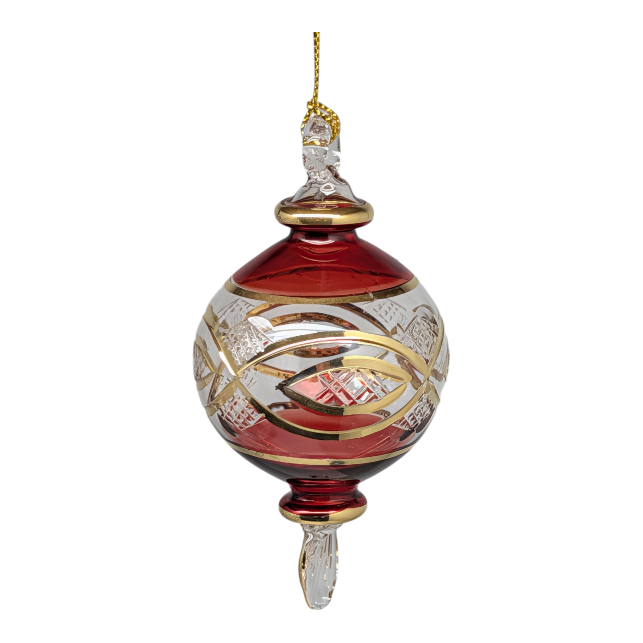 Ruby and Gold: The Egyptian Cut Glass Globe Ornament