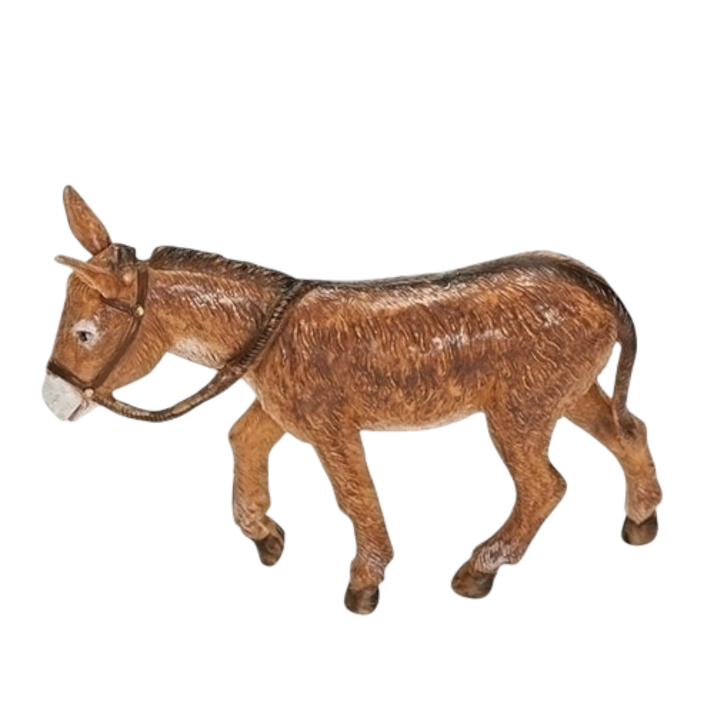 Donkey Nativity Figurine with Cross Hair - 5 Inch Scale