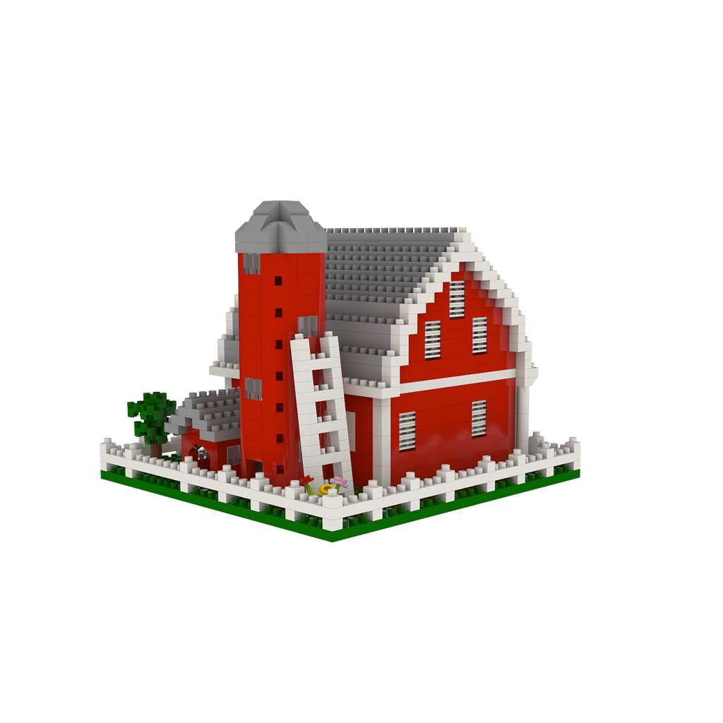 Mini Building Blocks - Farm Series - Barn with Fence