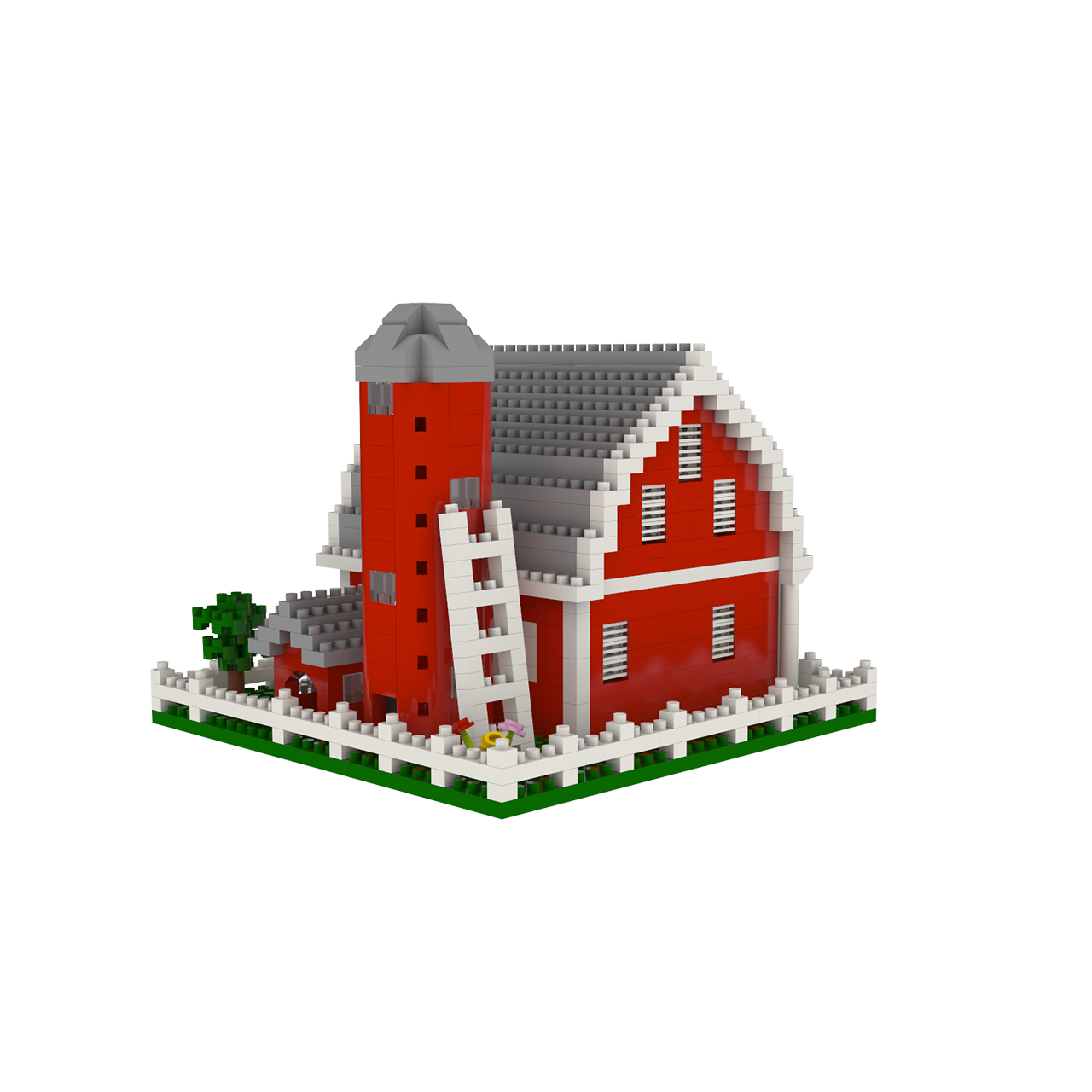 Mini Building Blocks - Farm Series - Barn with Fence