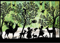 Miniature Silhouette Advent Calendar Card - Green